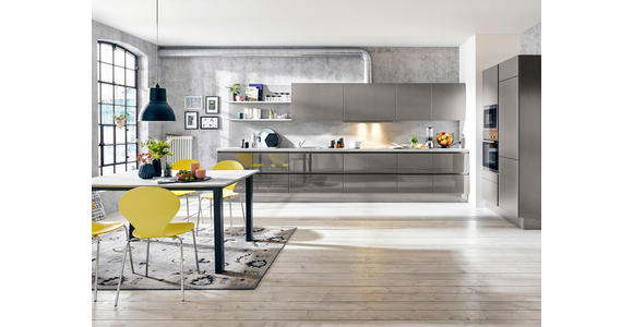 EINBAUKÜCHE   - Grau, Design, Holzwerkstoff - Novel