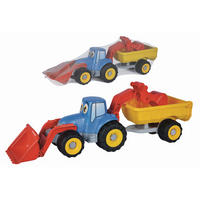 Traktor mit Anhänger - Multicolor, Basics, Kunststoff (54cm)