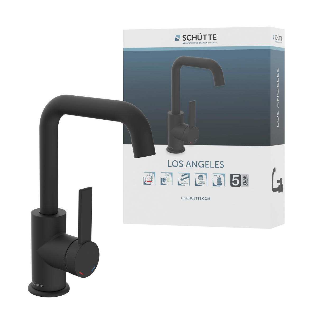 WASCHTISCHARMATUR 5,0/24,5/17,5 cm  - Schwarz, Basics, Metall (5,0/24,5/17,5cm) - Schütte