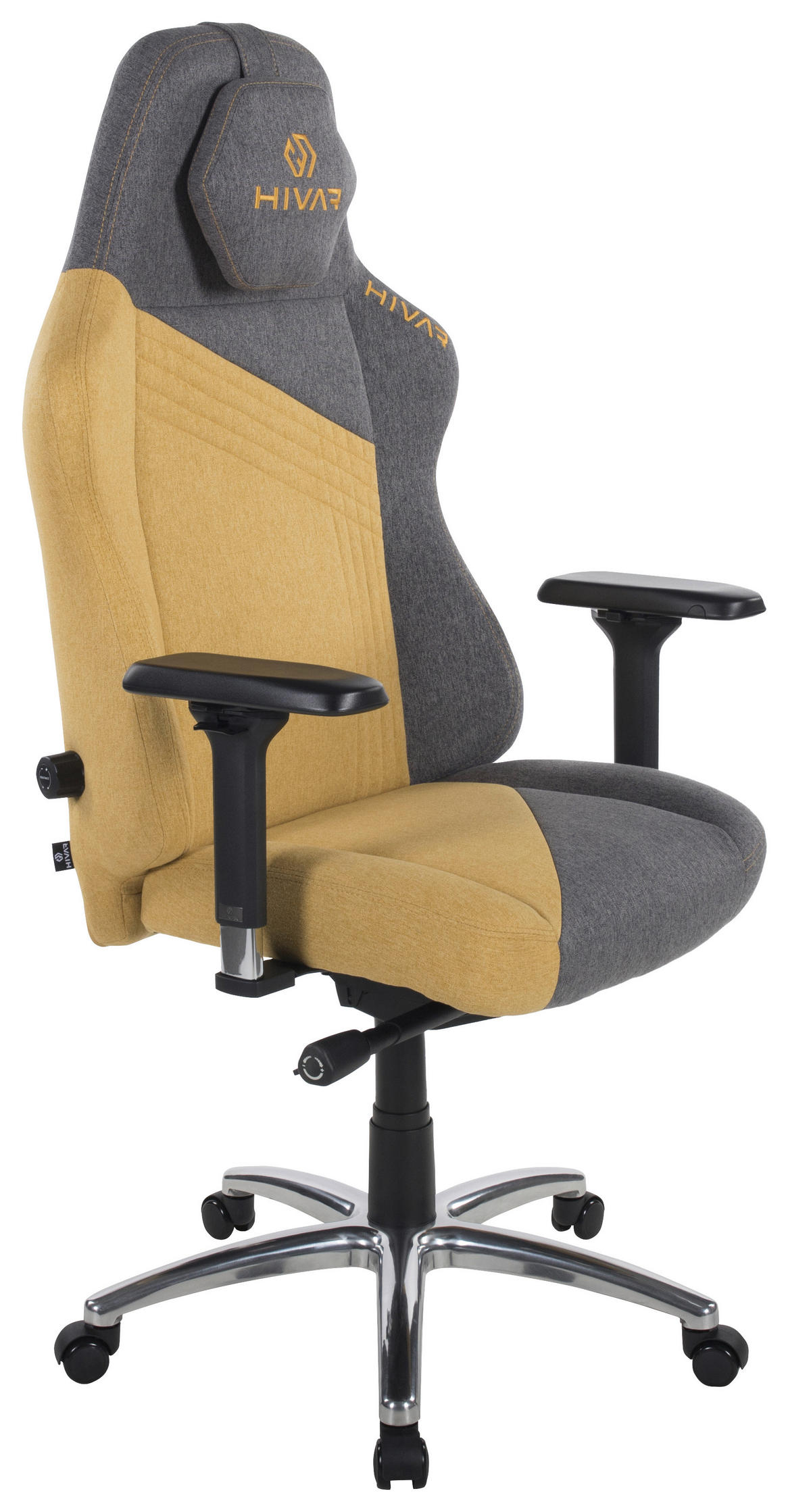 SKYLAR XL Sun Silver Anthrazit, Gelb, Silberfarben Metall, Textil   - Anthrazit/Gelb, LIFESTYLE, Textil/Metall (81/147/72cm) - HIVAR