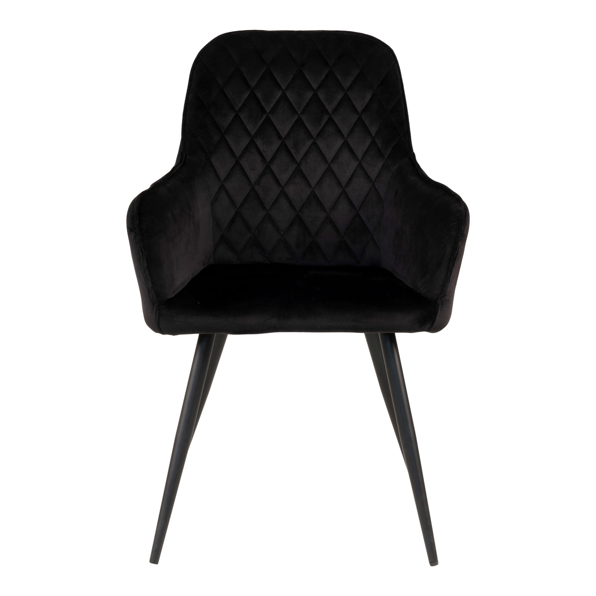 STOL MED ARMSTÖD SET 2 styck sammet  - svart, Modern, metall/textil (57/87/65cm) - MID.YOU