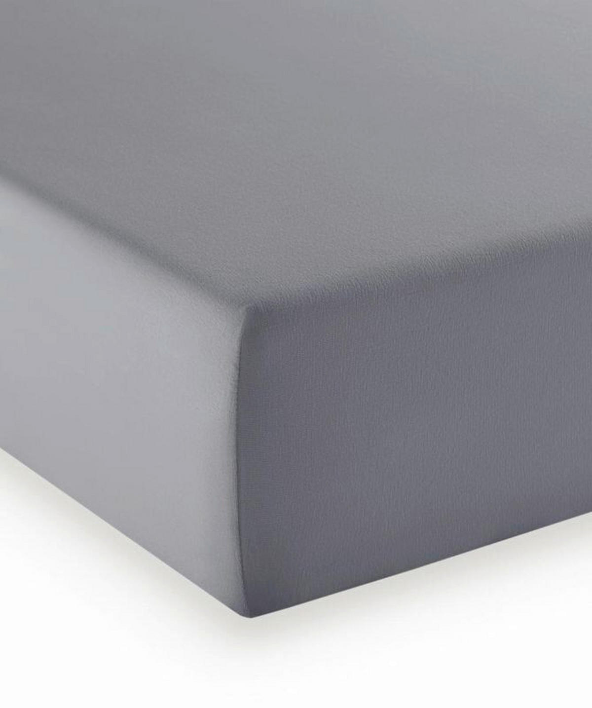 BOXSPRING-FIXLEINTUCH - Dunkelgrau, Basics, Textil (90-100/200-210cm) - Fleuresse