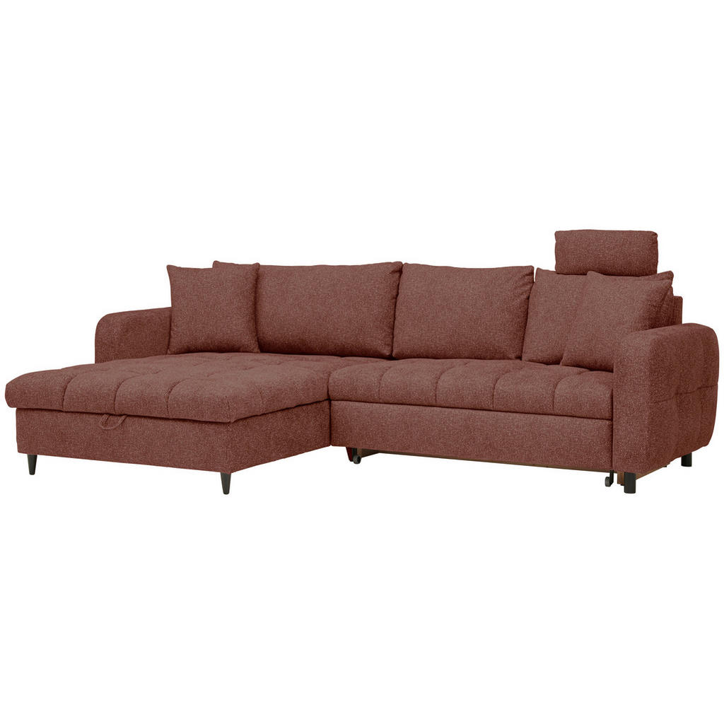 Thumbnail - Lomoco Ecksofa, Rost, Dunkelbraun, Textil, 3-Sitzer, Füllung: Silikon, Schaumstoffflocken,Silikon, Schaumstoffflocken, L...