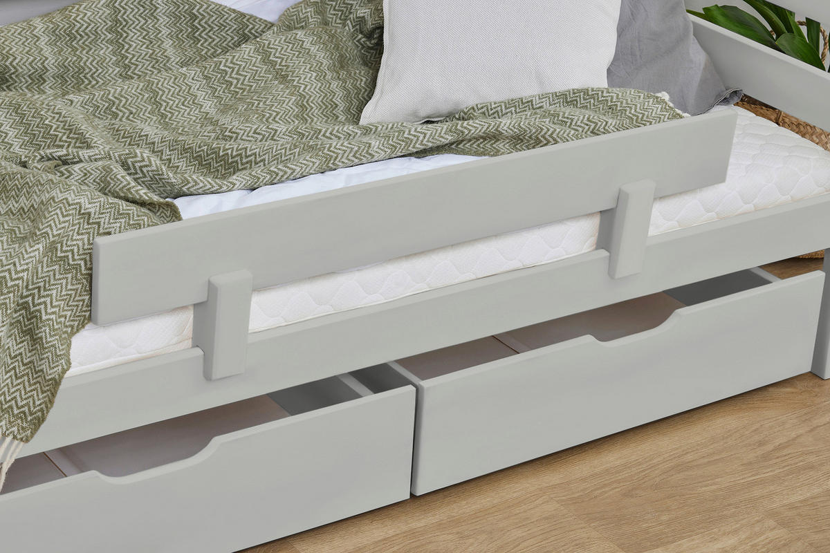 BETTSCHUTZGITTER  - Grau, MODERN, Holz (100/22,5/4cm) - MID.YOU