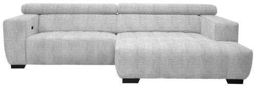 ECKSOFA in Webstoff Hellgrau  - Hellgrau/Schwarz, Konventionell, Textil/Metall (279/182cm) - Hom`in