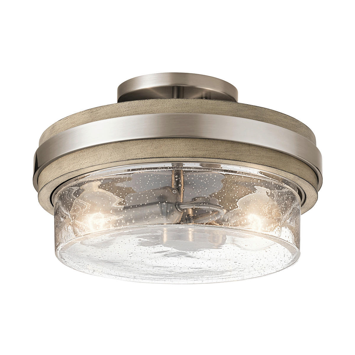 DECKENLEUCHTE Grand-Bank 30.5/19.7 cm   - Hellgrau, Design, Glas/Metall (30.5/19.7cm) - Elstead Lighting
