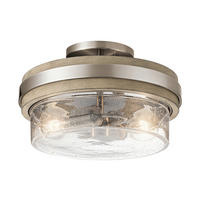 STROPNÉ SVIETIDLO, 30.5/19.7 cm  - svetlosivá, Design, kov/sklo (30.5/19.7cm) - Elstead Lighting
