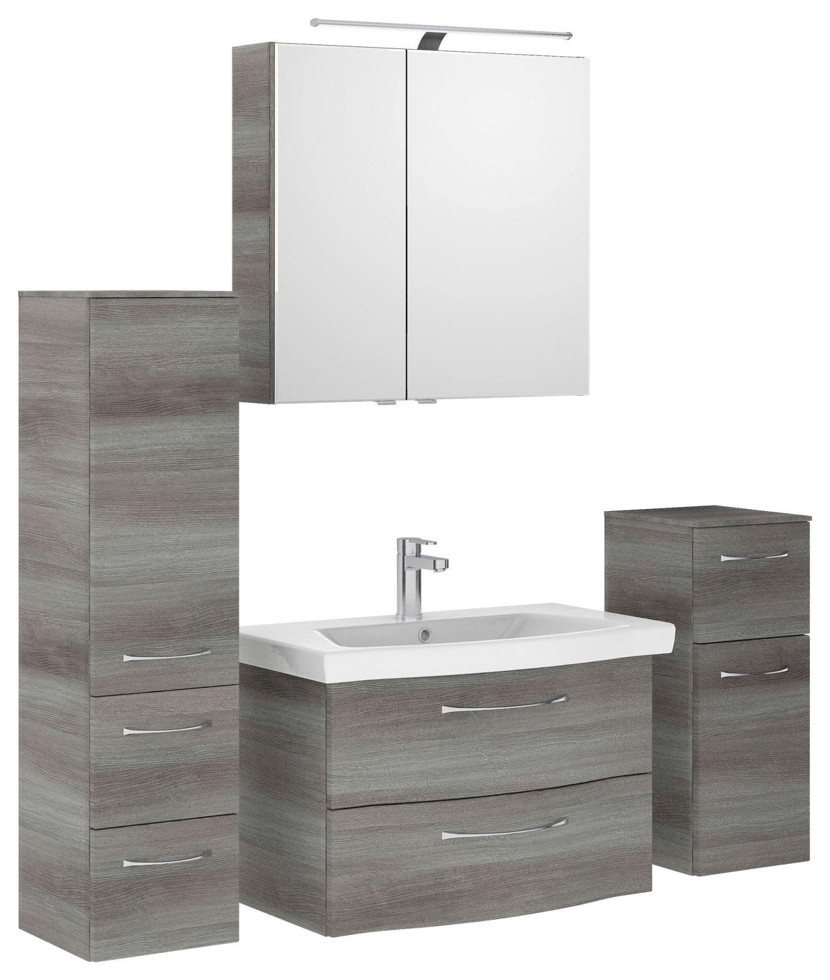 BADEZIMMER 5-teilig  in 142 cm  - Chromfarben/Graphitfarben, KONVENTIONELL, Glas/Keramik (142cm) - Pelipal