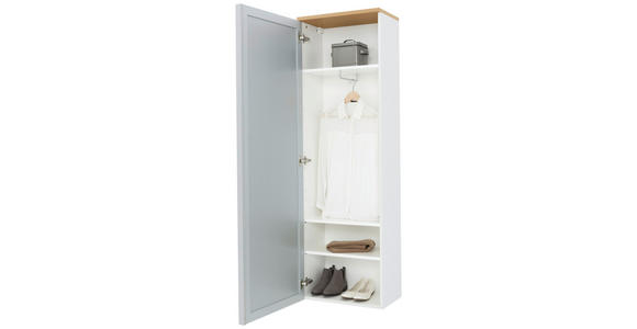 GARDEROBENSCHRANK 54/170/31 cm - Eichefarben/Silberfarben, Design, Glas/Holz (54/170/31cm) - Novel