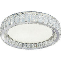 LED MENNYEZETI LÁMPA - krómszínű, Design, fém (40/11/40cm)