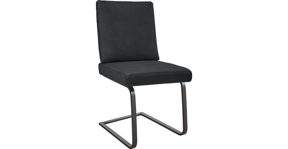 SCHWINGSTUHL in Stahl Mikrofaser - Dunkelgrau/Schwarz, Design, Textil/Metall (46/92/60cm) - Dieter Knoll