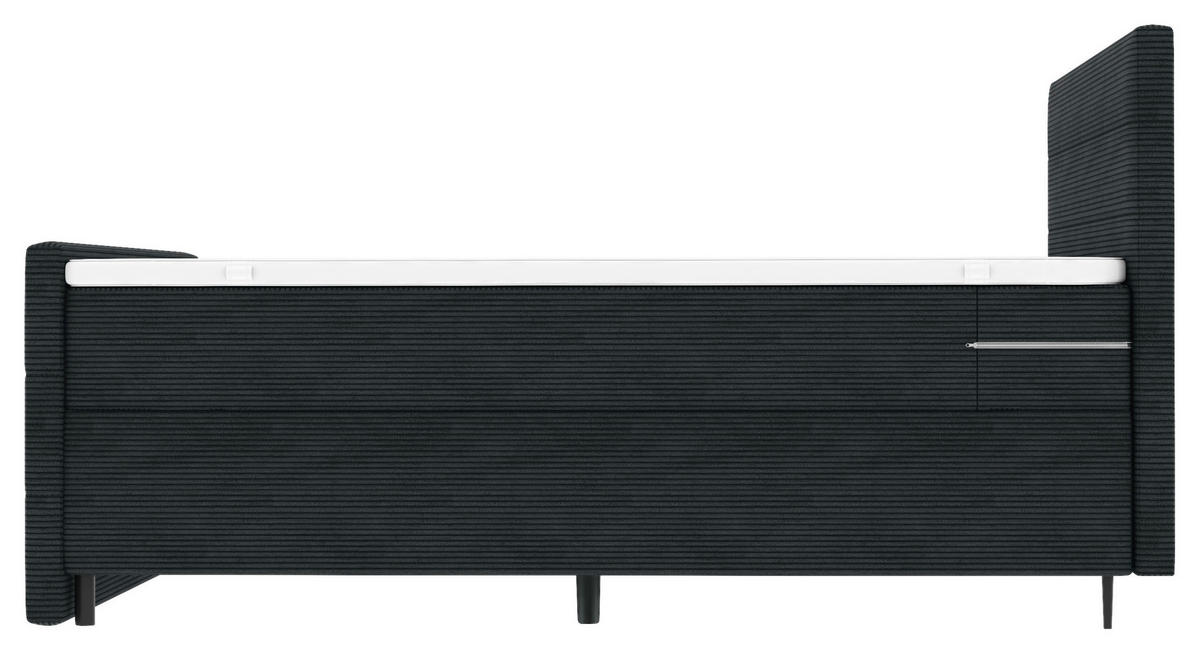 BOXSPRINGBETT 180/200 cm  in Anthrazit  - Anthrazit/Schwarz, Konventionell, Textil/Metall (180/200cm) - Carryhome