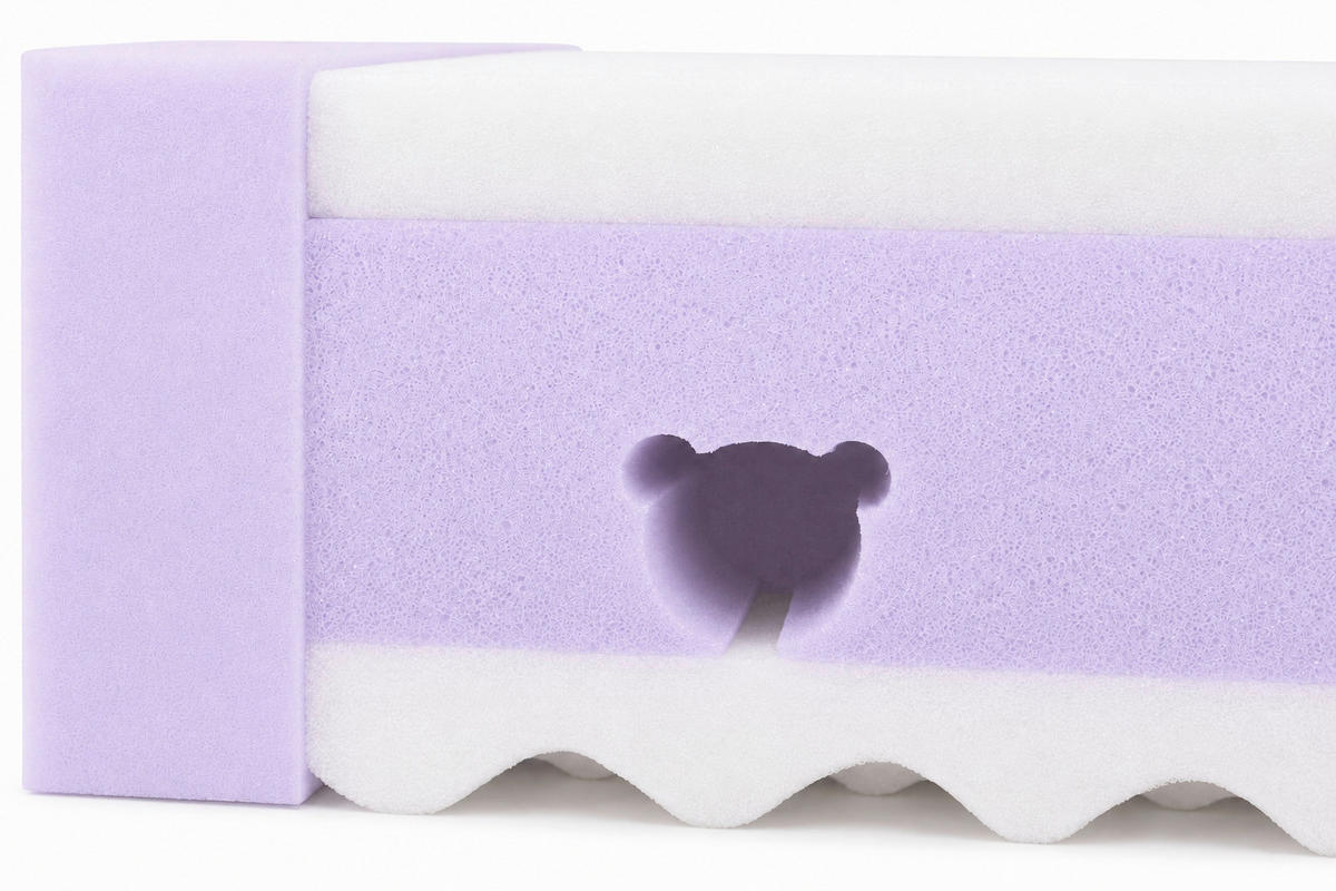 KINDERMATRATZE Cloudbear, Höhe ca. 12 cm  - Weiß, Basics, Kunststoff (140/70/12cm) - Patinio