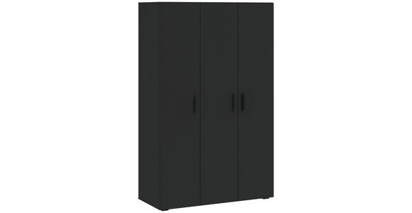 DREHTÜRENSCHRANK in Anthrazit - Anthrazit/Schwarz, KONVENTIONELL, Holzwerkstoff/Kunststoff (111/179/52cm) - Carryhome
