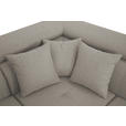 ECKSOFA in Webstoff Ecru  - Ecru/Silberfarben, Design, Textil/Metall (257/226cm) - Xora