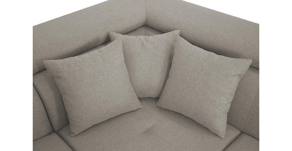 ECKSOFA inkl. Funktionen Ecru Webstoff  - Ecru/Silberfarben, Design, Textil/Metall (257/226cm) - Xora