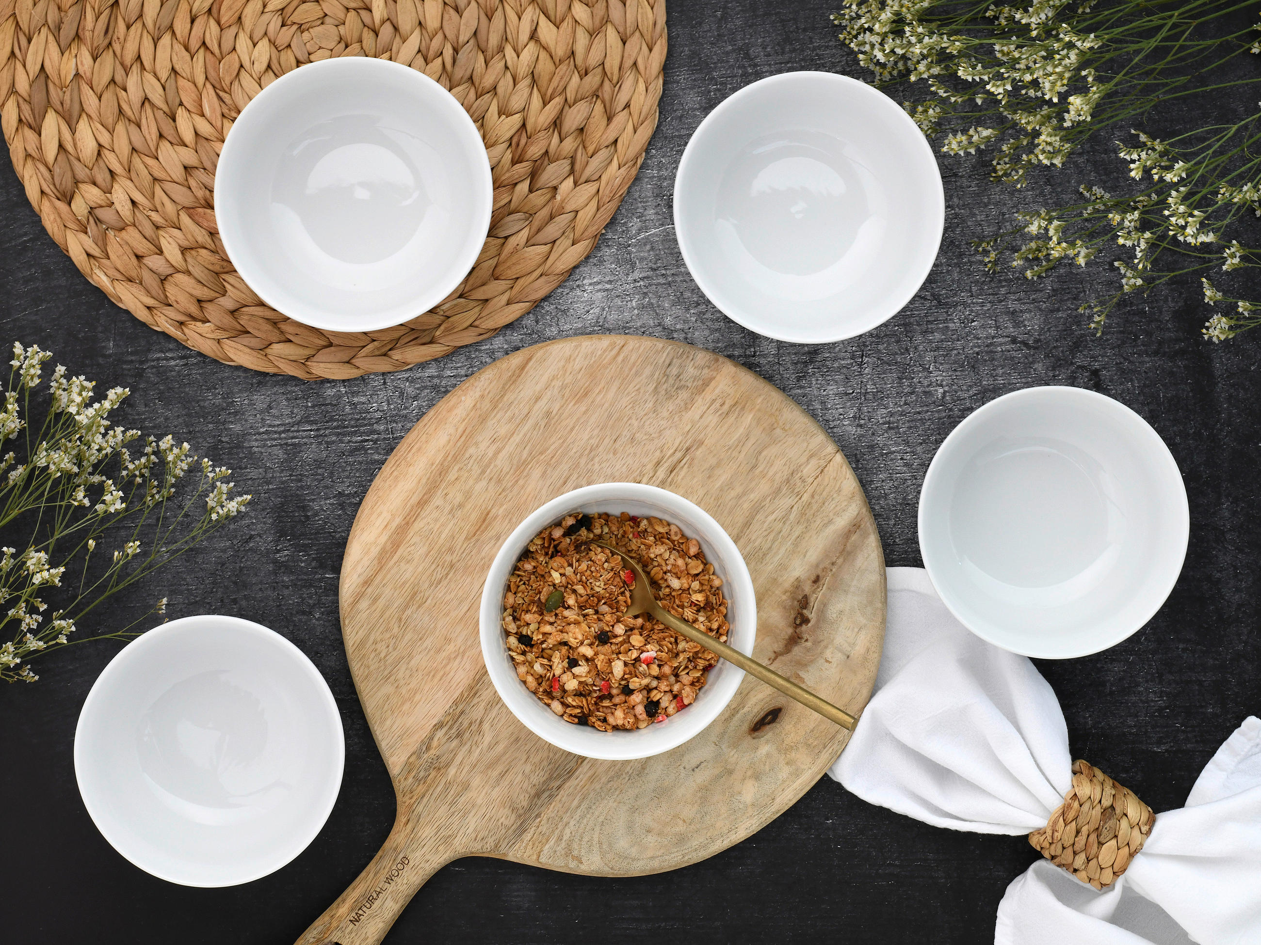 SKÅLSET 6 delar Luna   - vit, Basics, keramik - Creatable