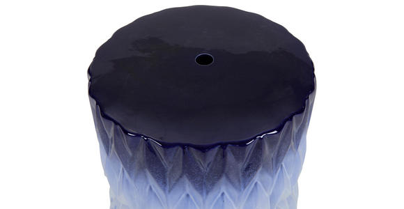 BEISTELLTISCH 30/30/60 cm Weiß, Dunkelblau  - Weiß/Dunkelblau, Design, Keramik (30/30/60cm) - Landscape