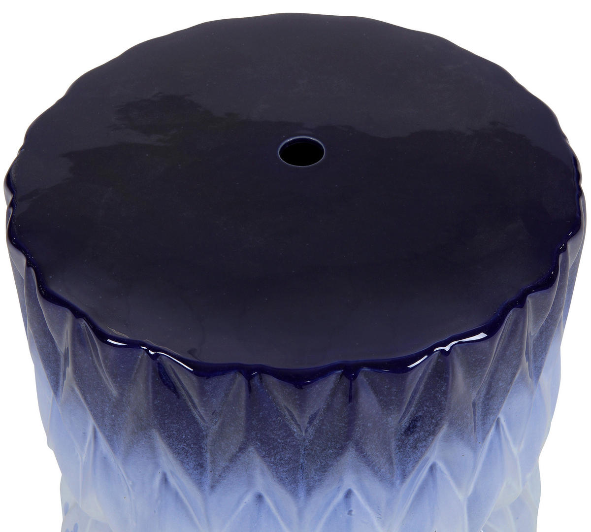 BEISTELLTISCH 30/30/60 cm Weiß, Dunkelblau  - Weiß/Dunkelblau, Design, Keramik (30/30/60cm) - Landscape