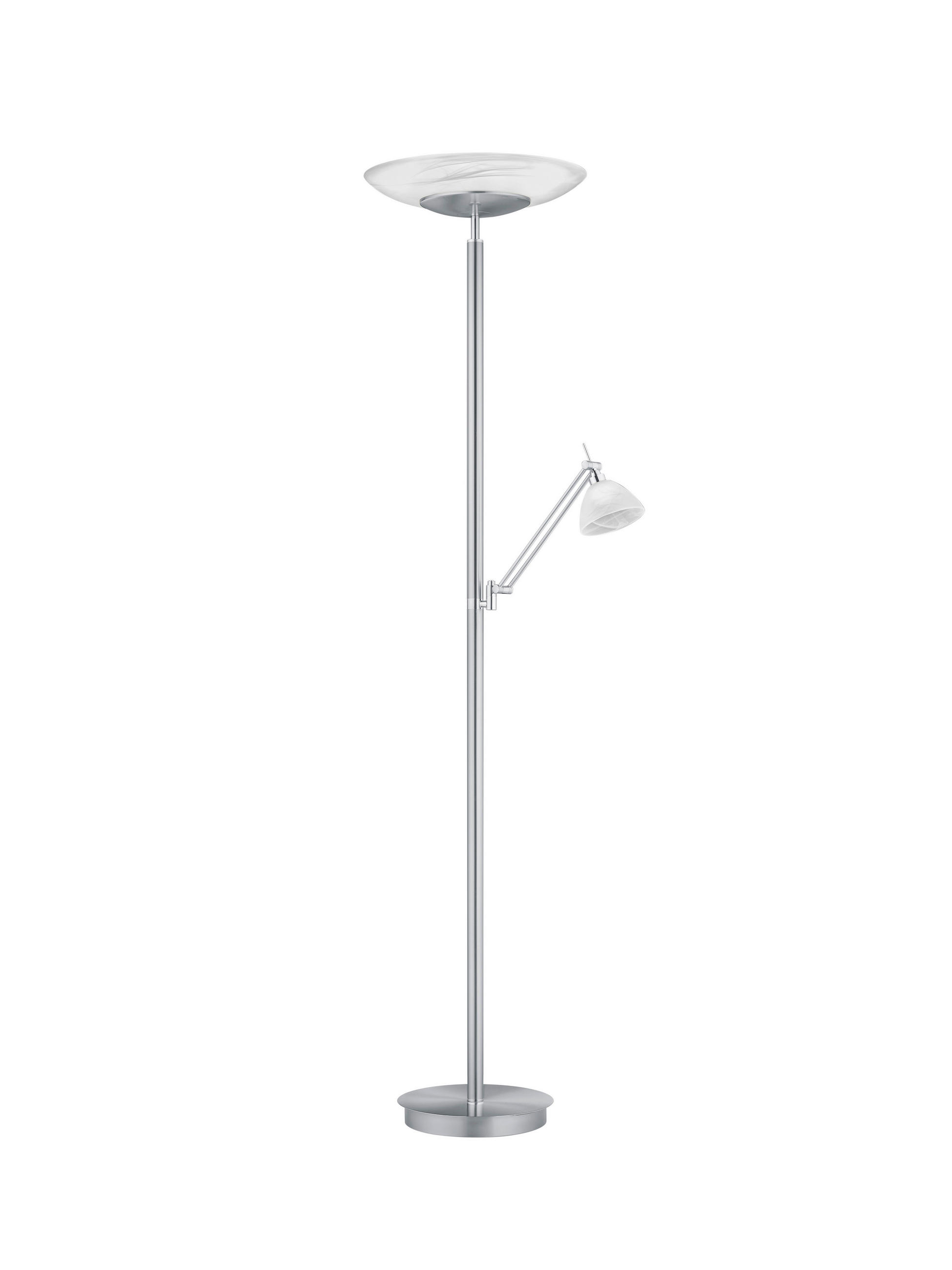 LED-STEHLEUCHTE 50/182 cm    - Nickelfarben, Design, Glas/Metall (50/182cm) - Hell