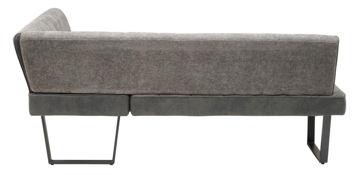 ECKBANK 200/160 cm  in Grau, Schwarz  - Schwarz/Grau, KONVENTIONELL, Textil/Metall (200/160cm) - MID.YOU