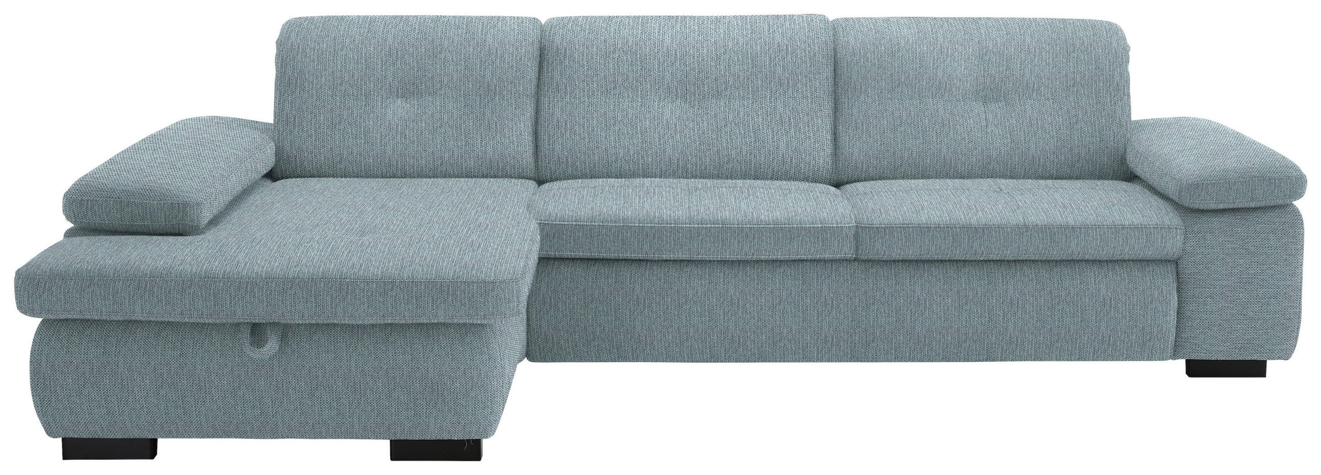 ECKSOFA in Flachgewebe Türkis  - Türkis/Schwarz, Design, Textil/Metall (174/297cm) - Beldomo Style