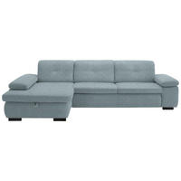 ECKSOFA in Flachgewebe Türkis  - Türkis/Schwarz, Design, Textil/Metall (174/297cm) - Beldomo Style