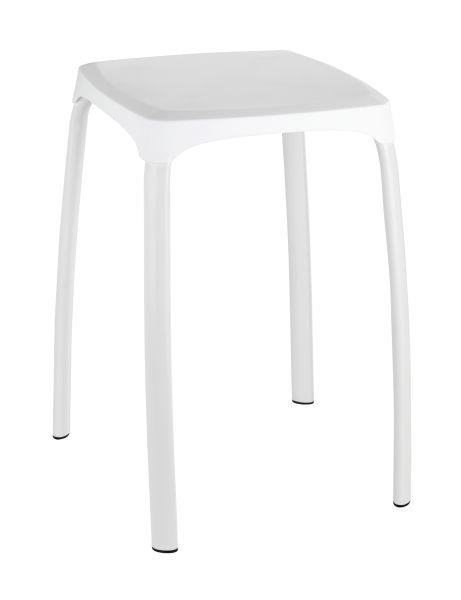 BADHOCKER - Alufarben/Weiß, Basics, Kunststoff/Metall (29/46/29cm) - Wenko
