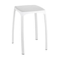 BADHOCKER - Weiss/Alufarben, Basics, Kunststoff/Metall (29/46/29cm) - Wenko