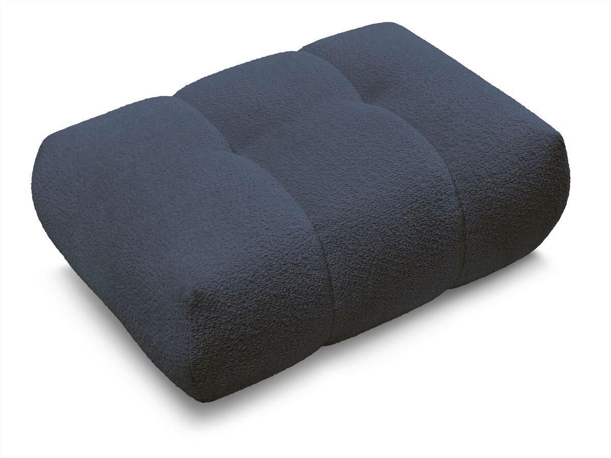 HOCKER FUJI  Bouclé Dunkelblau  - Schwarz/Dunkelblau, MODERN, Kunststoff/Textil (112/44/80cm)