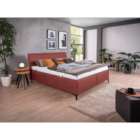 POLSTERBETT gepolstertes Kopfteil, Bettkasten, Lattenroste, Matratzen Rot 180/200 cm  - Rot/Schwarz, KONVENTIONELL, Leder/Holz (180/200cm) - Ada Austria
