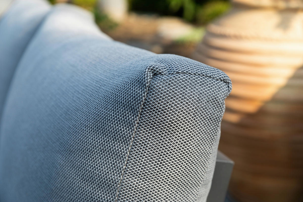 LOUNGEGARNITUR   253/70/175 cm Teakholz Aluminium  - Anthrazit/Grau, Basics, Holz/Textil (253/70/175cm) - Gardenson