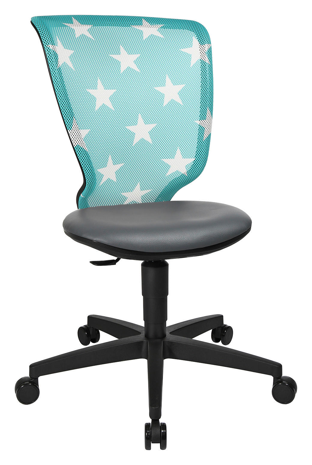 JUGENDDREHSTUHL Lederlook Anthrazit, Schwarz, Weiß, Mintgrün  - Anthrazit/Schwarz, Design, Kunststoff/Textil (44/84-98/40cm) - Xora