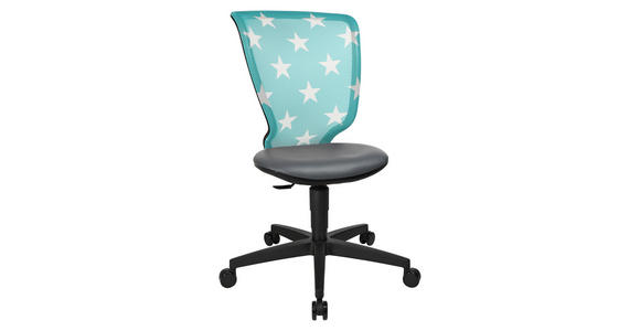 JUGENDDREHSTUHL Lederlook Anthrazit, Schwarz, Weiß, Mintgrün  - Anthrazit/Schwarz, Design, Kunststoff/Textil (44/84-98/40cm) - Xora