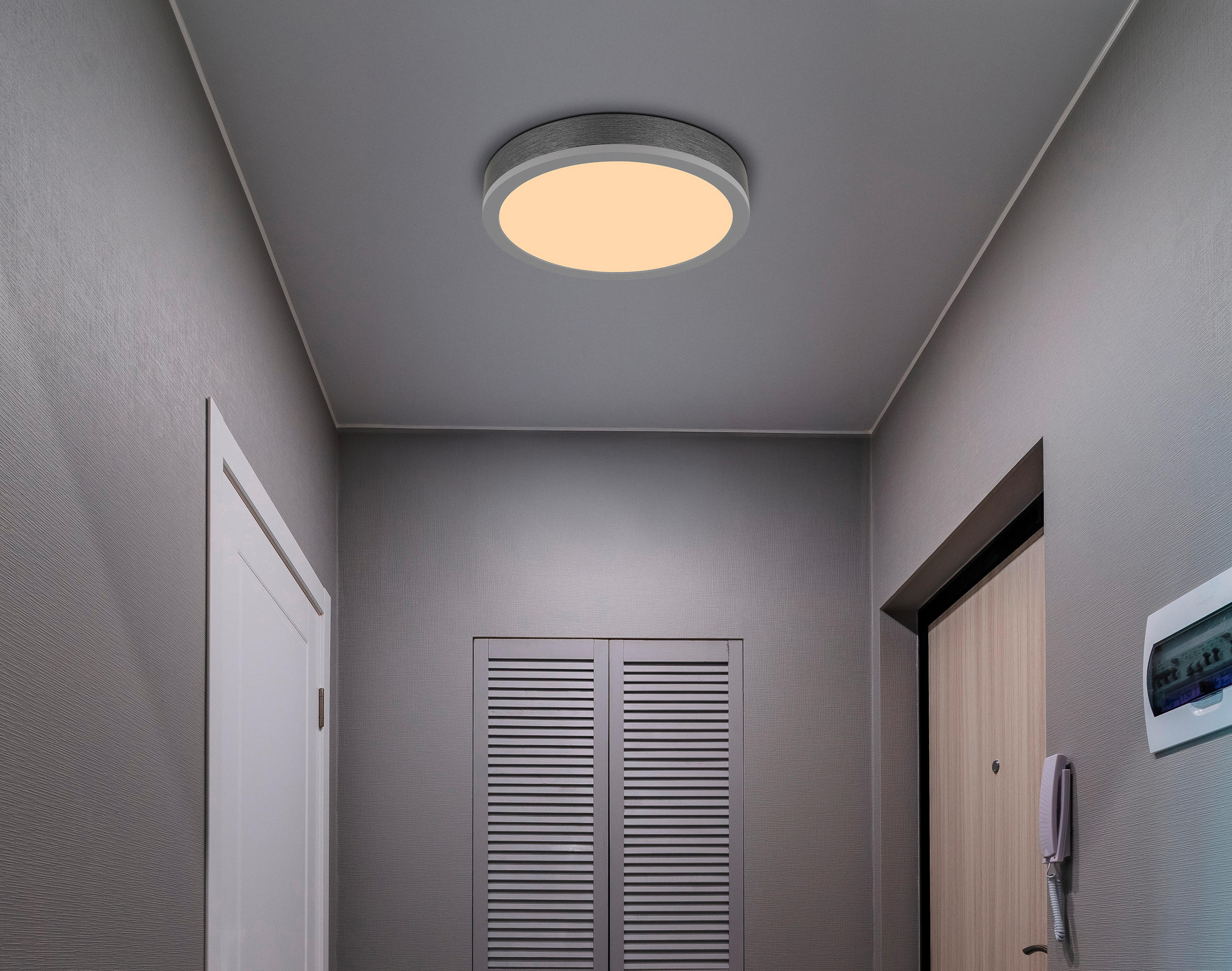 STROPNÍ LED SVÍTIDLO, 30/8,5 cm  - bílá/barvy stříbra, Konvenční, kov/plast (30/8,5cm) - Globo