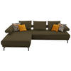 ECKSOFA in Echtleder Grün  224/305 cm  - Schwarz/Grün, Design, Leder/Metall (224/305cm) - Dieter Knoll