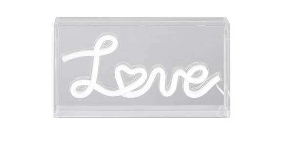 LED-DEKOLEUCHTE Love 23/4/12,7 cm  - Transparent/Weiß, LIFESTYLE, Kunststoff (23/4/12,7cm) - Novel