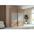 SCHWEBETÜRENSCHRANK 181/223/68 cm 2-türig Eiche Artisan, Seidengrau  - Eichefarben/Seidengrau, Design, Glas/Holzwerkstoff (181/223/68cm) - Xora