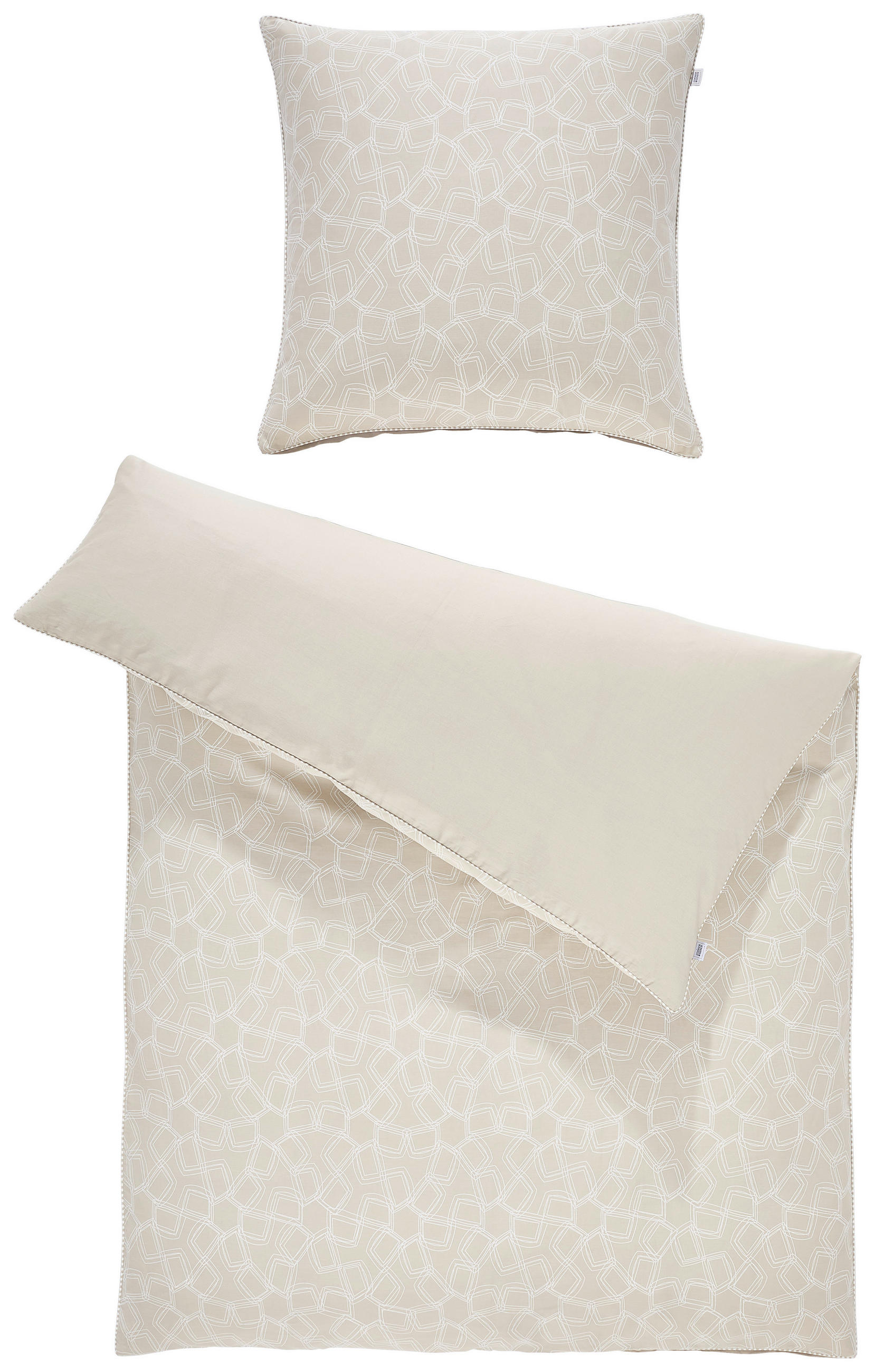 WENDEBETTWÄSCHE SW-Turn beige Satin 135/200 cm  - Beige/Creme, Design, Textil (135/200cm) - Schöner Wohnen