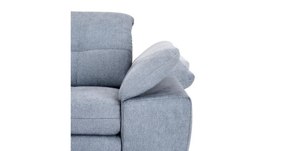 ECKSOFA  in Webstoff Blaugrau  180/265 cm  - Blaugrau/Schwarz, Design, Textil/Metall (180/265cm) - Carryhome