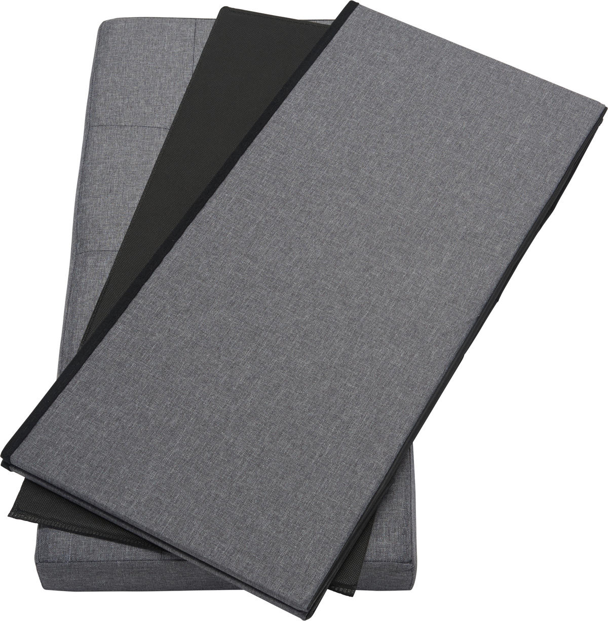 TABURET, SPAȚIU DE DEPOZITARE in  - antracit, Design, textil/material pe bază de lemn (76/38/38cm) - Carryhome