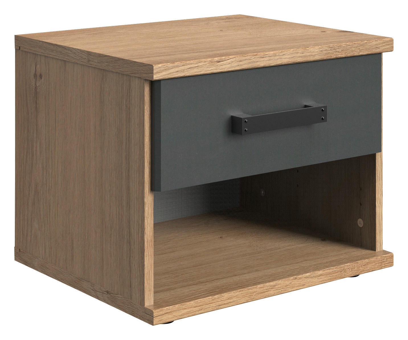 Nachtkästchen Graphit/eiche Dekor H: 38 Cm Liverpool