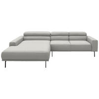 ECKSOFA Cord Greige  - Greige/Schwarz, Design, Textil/Metall (215-217/293cm) - Schöner Wohnen