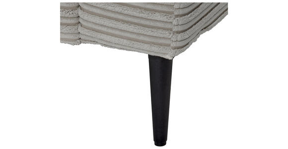 ECKSOFA in Cord Hellgrau  173/276 cm  - Hellgrau/Schwarz, KONVENTIONELL, Textil/Metall (173/276cm) - Carryhome