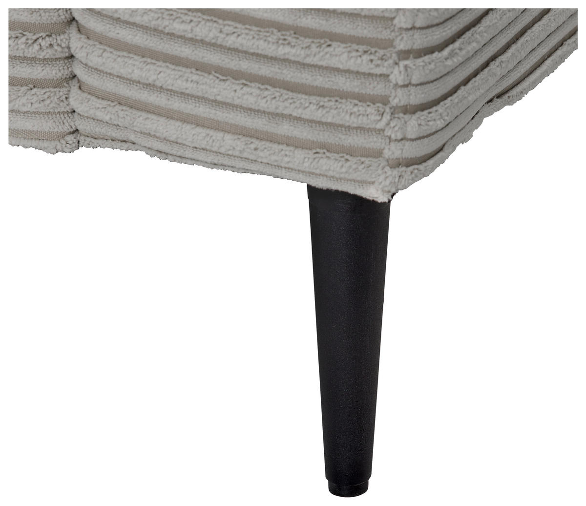ECKSOFA Hellgrau Cord  - Hellgrau/Schwarz, KONVENTIONELL, Textil/Metall (173/276cm) - Carryhome