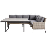 LOUNGEGARNITUR 259/199 cm Aluminium  - Dunkelgrau/Hellgrau, Design, Kunststoff/Textil (259/199cm) - Amatio