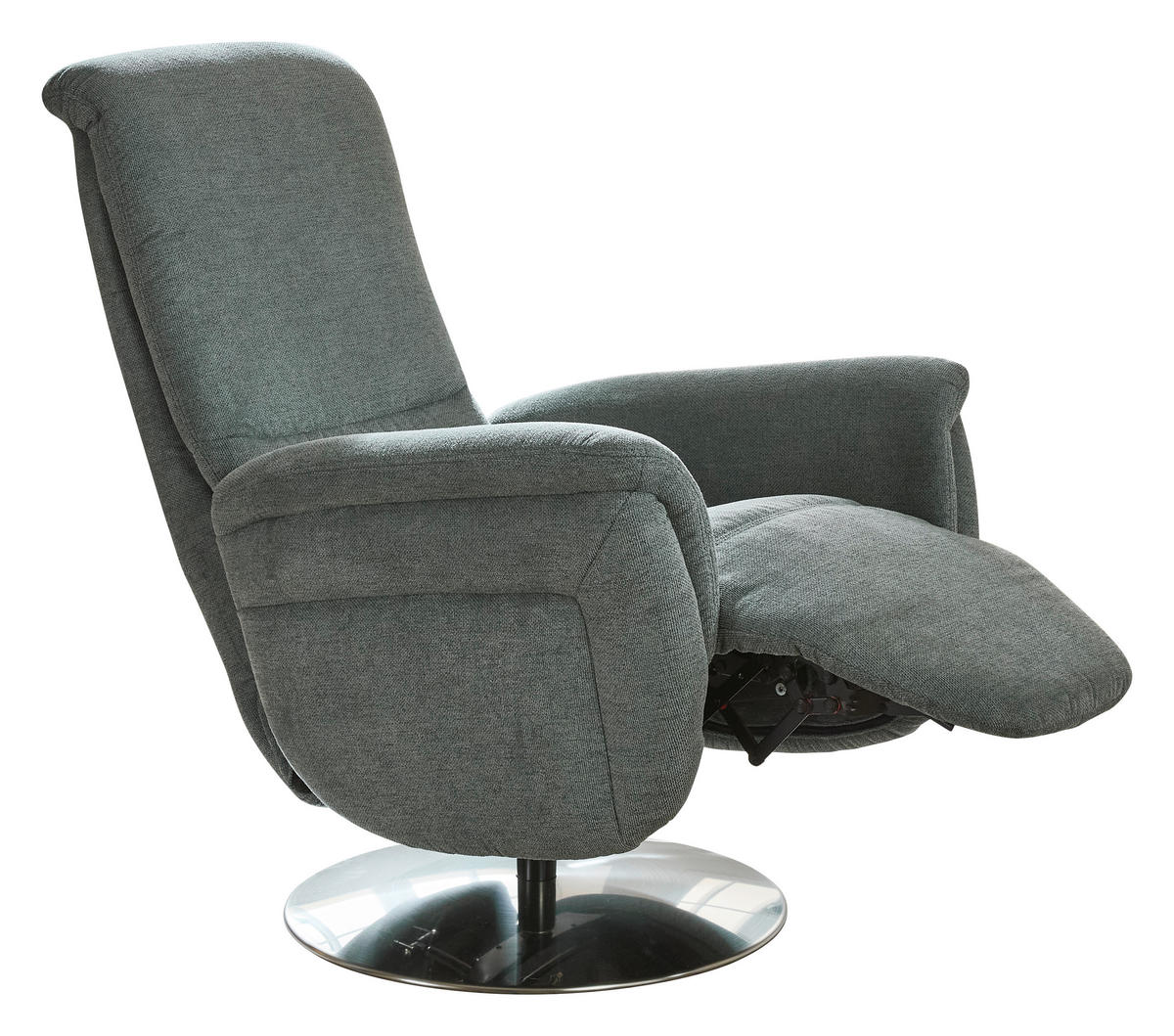 RELAXSESSEL Textil Blaugrau  - Edelstahlfarben/Blaugrau, Konventionell, Textil/Metall (79/112/94cm) - Beldomo Premium