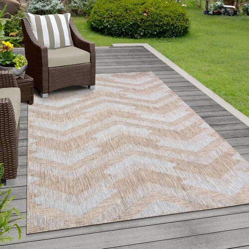 PREPROGA ZA ZUNANJO UPORABO Melissa 140/200 cm tkano rjava, siva - siva/rjava, Konvencionalno, tekstil (140/200cm)