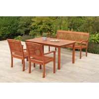 GARTENTISCHGRUPPE Eukalyptusholz Hartholz  - Eukalyptusholzfarben, KONVENTIONELL, Holz - Gardenson