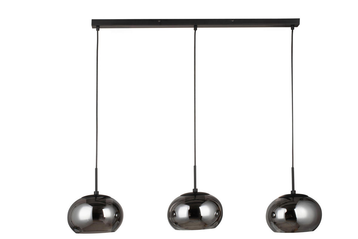 LED-HÄNGELEUCHTE Mila 103/23/150 cm   - Schwarz, Design, Glas/Metall (103/23/150cm) - Novel